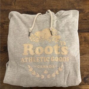 Roots Light Gray Hoodie with Tan Logo